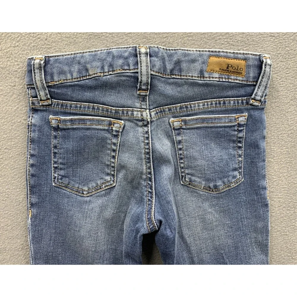 Polo Ralph Lauren Boys Denim Jeans The Aubrie Legging School Blue Size 6